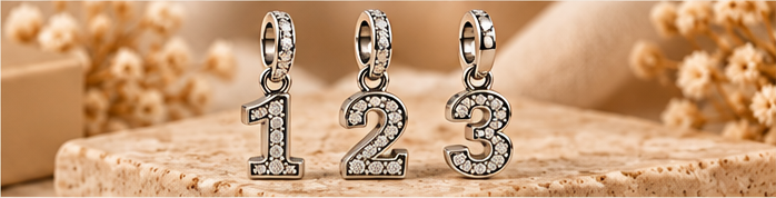 Charms de números para pulseras