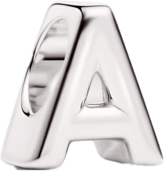 Charm de letra de plata de ley 925 de la A a la Z clásico para pulsera